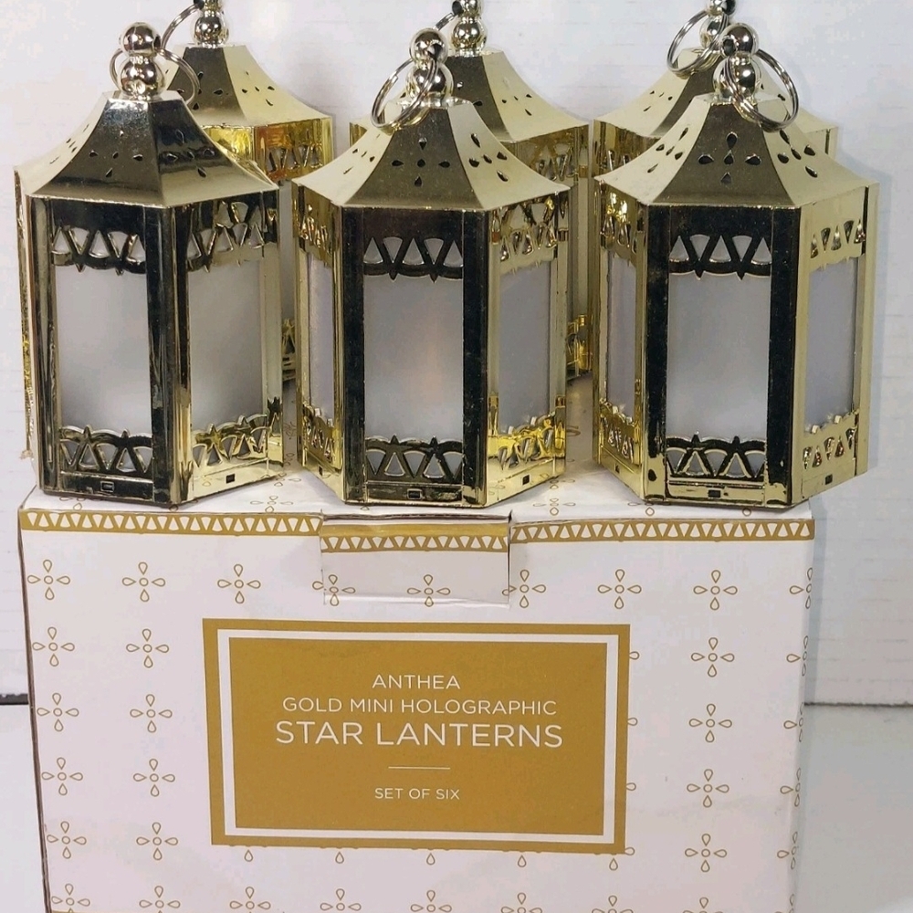 Gold Mini Star Lanterns - Set of 6